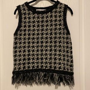 Zara houndstooth top